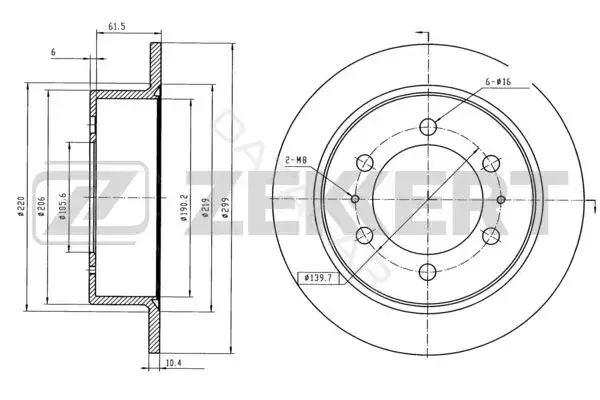 Тормозные диски ZEKKERT BS-5255