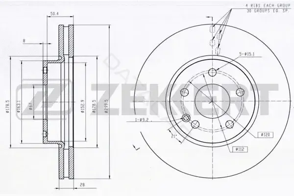 Тормозные диски ZEKKERT BS-5277