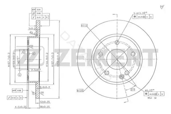 Тормозные диски ZEKKERT BS-5286