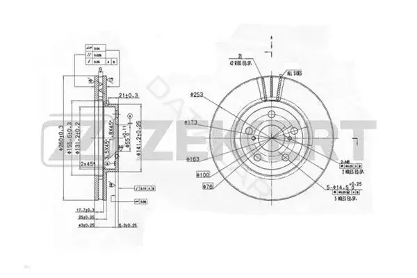 Тормозные диски ZEKKERT BS-5291