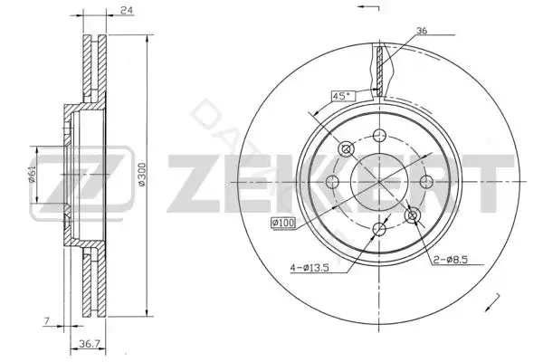 Тормозные диски ZEKKERT BS-5404