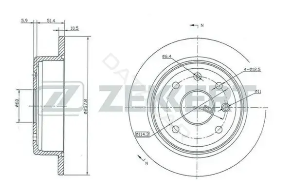 Тормозные диски ZEKKERT BS-5405