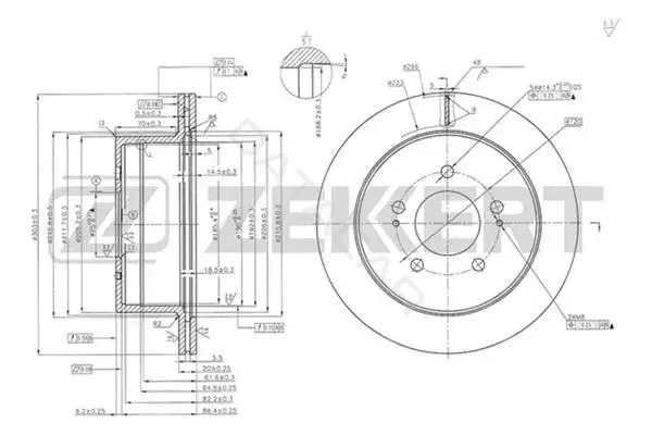 Тормозные диски ZEKKERT BS-5409