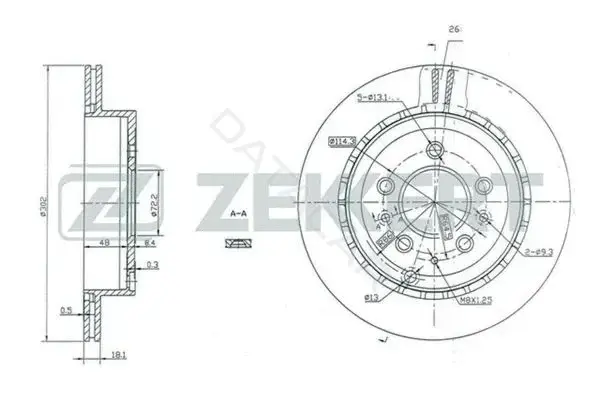 Тормозные диски ZEKKERT BS-5437