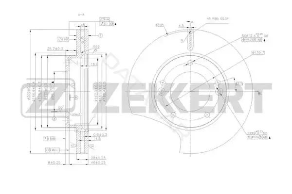Тормозные диски ZEKKERT BS-5475