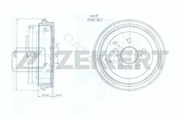 Тормозной барабан ZEKKERT BS-5584