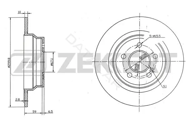 Тормозные диски ZEKKERT BS-5598