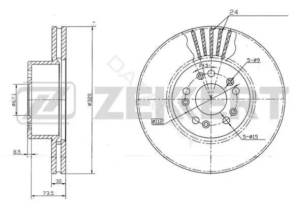 Тормозные диски ZEKKERT BS-5602