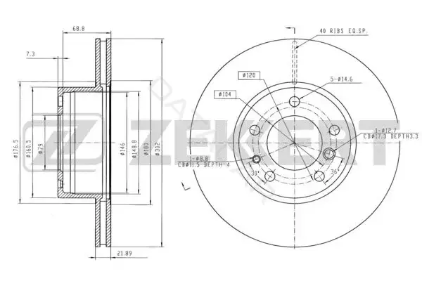 Тормозные диски ZEKKERT BS-5611