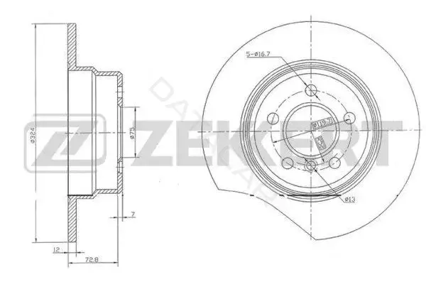 Тормозные диски ZEKKERT BS-5807