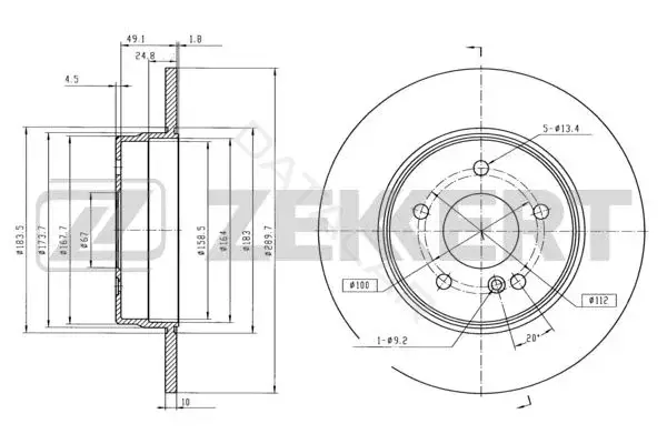 Тормозные диски ZEKKERT BS-5809