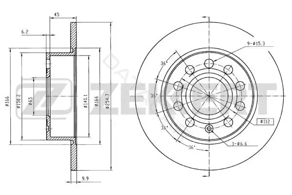 Тормозные диски ZEKKERT BS-5044B