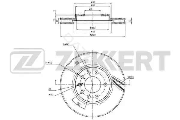 Тормозные диски ZEKKERT BS-5247B
