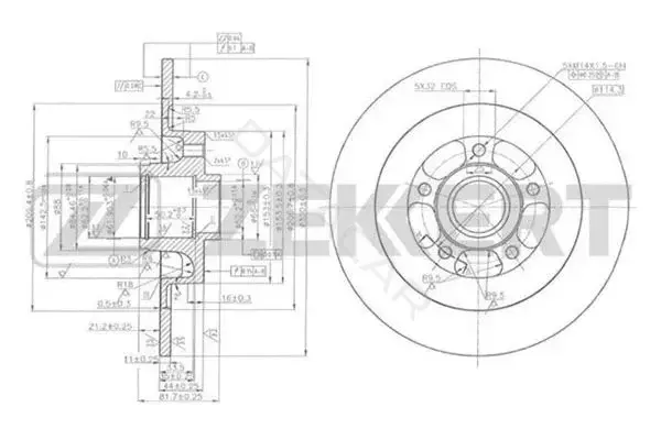 Тормозные диски ZEKKERT BS-5870
