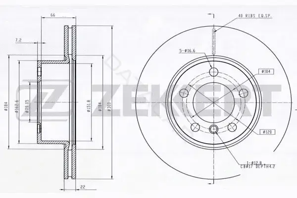 Тормозные диски ZEKKERT BS-5873