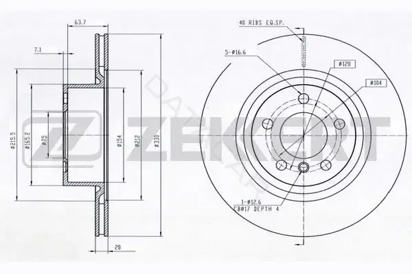 Тормозные диски ZEKKERT BS-5884