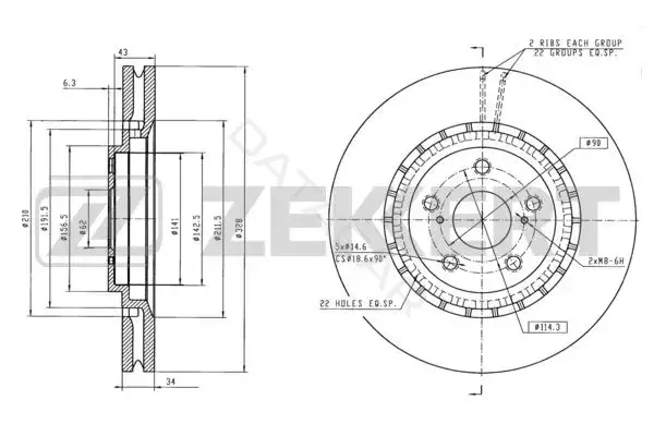 Тормозные диски ZEKKERT BS-5906
