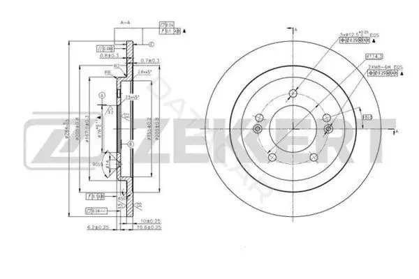 Тормозные диски ZEKKERT BS-6025