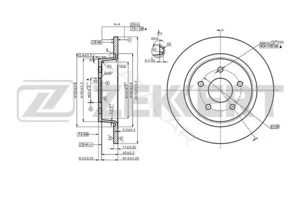 Тормозные диски ZEKKERT BS-6077