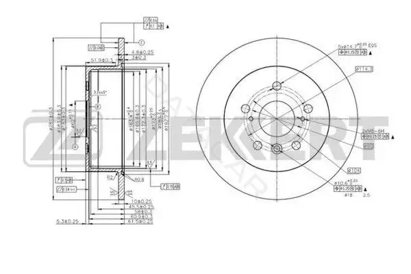 Тормозные диски ZEKKERT BS-6087