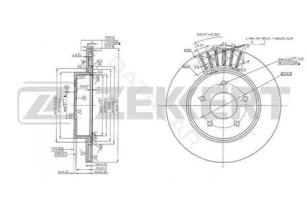 Тормозные диски ZEKKERT BS-6092