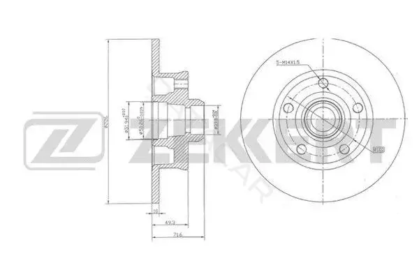 Тормозные диски ZEKKERT BS-6116