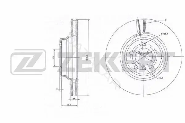 Тормозные диски ZEKKERT BS-6125