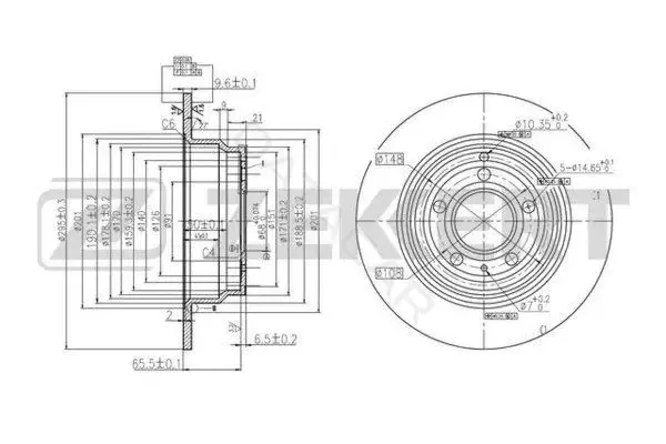 Тормозные диски ZEKKERT BS-6146