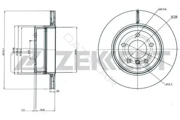 Тормозные диски ZEKKERT BS-6188