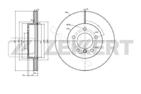 Тормозные диски ZEKKERT BS-6222