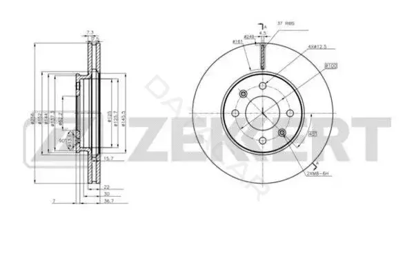 Тормозные диски ZEKKERT BS-6236