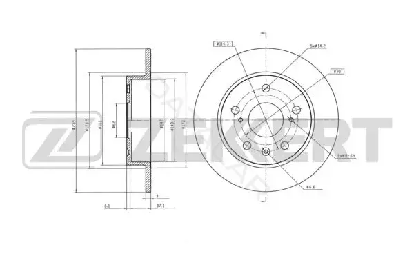 Тормозные диски ZEKKERT BS-6243