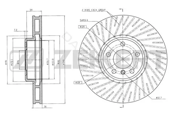 Тормозные диски ZEKKERT BS-6244
