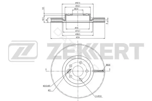 Тормозные диски ZEKKERT BS-6257