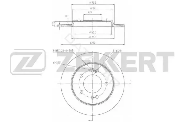 Тормозные диски ZEKKERT BS-6279