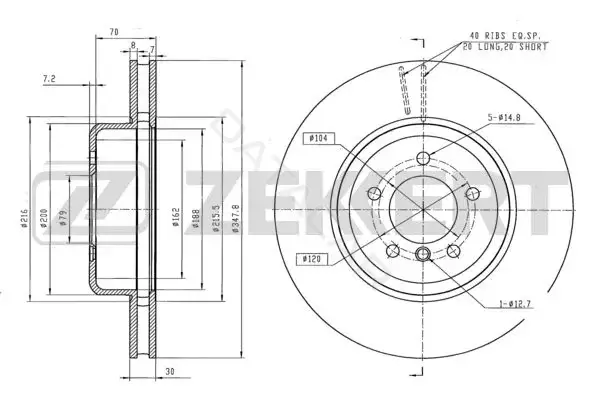 Тормозные диски ZEKKERT BS-6303
