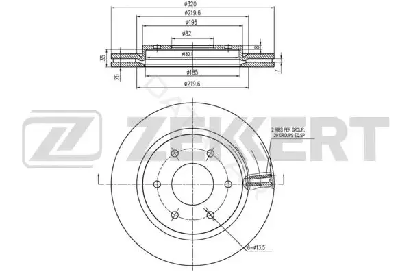 Тормозные диски ZEKKERT BS-6332