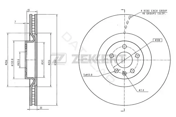 Тормозные диски ZEKKERT BS-6454