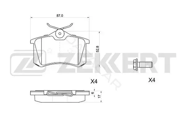 Тормозные колодки ZEKKERT BS-1039