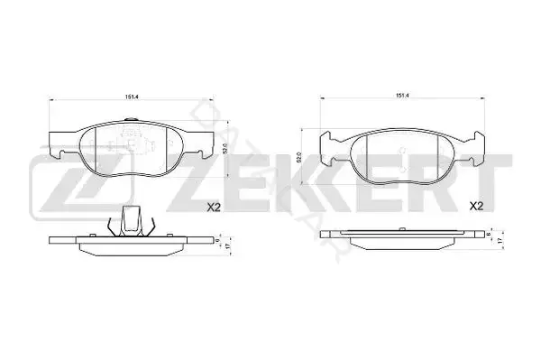 Тормозные колодки ZEKKERT BS-1045