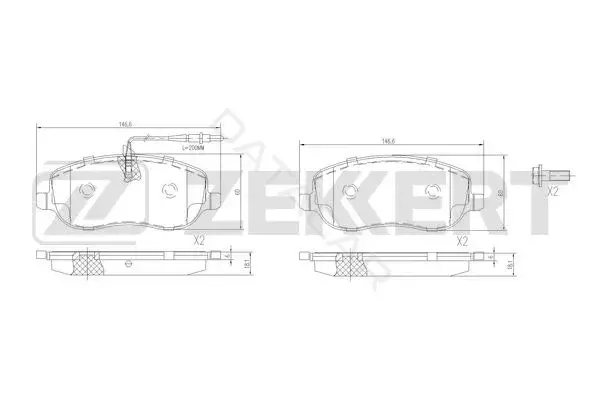 Тормозные колодки ZEKKERT BS-1189