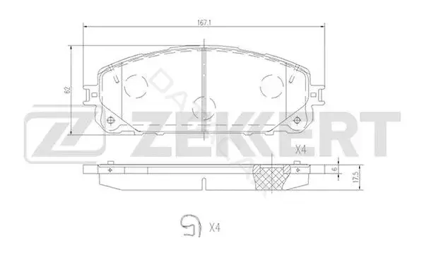 Тормозные колодки ZEKKERT BS-1698