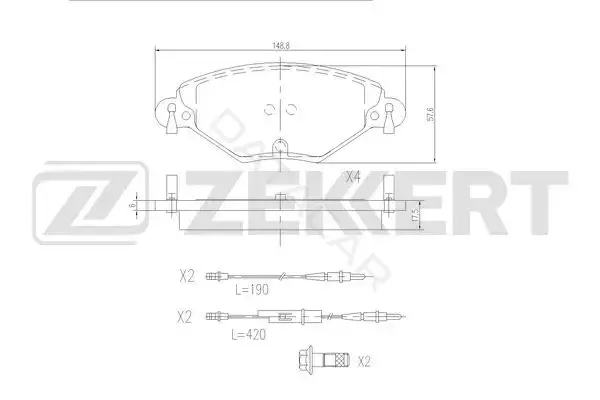 Тормозные колодки ZEKKERT BS-2909