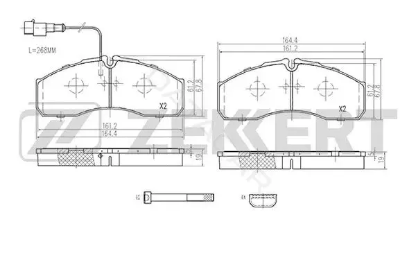 Тормозные колодки ZEKKERT BS-2966