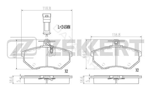 Тормозные колодки ZEKKERT BS-2978