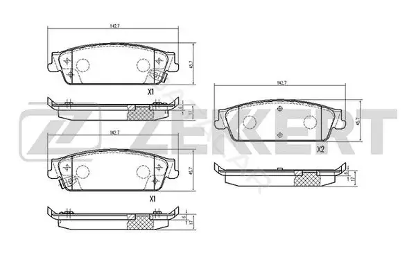 Тормозные колодки ZEKKERT BS-3016