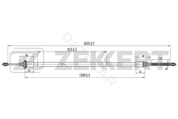 Трос ручника ZEKKERT BZ-1326