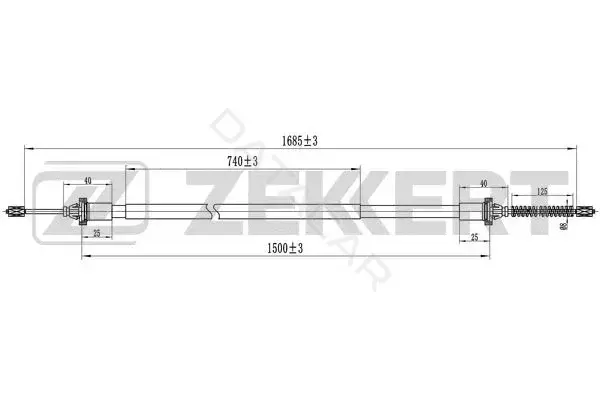 Трос ручника ZEKKERT BZ-1330