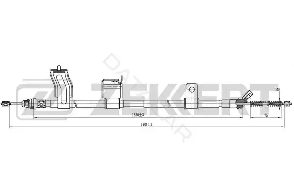 Трос ручника ZEKKERT BZ-1333