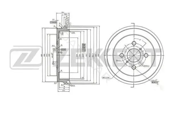 Тормозной барабан ZEKKERT BS-6134